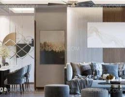 صحنه داخلی سالن نشیمن+ آشپزخانه