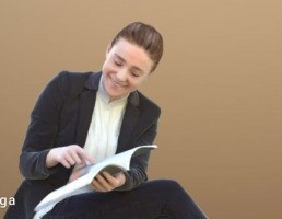 کاراکتر زن درحال کتاب خواندن