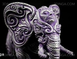 مجسمه ی فیل آراسته برای چاپ سه بعدی