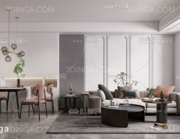 صحنه داخلی اتاق نشیمن سبک مدرن