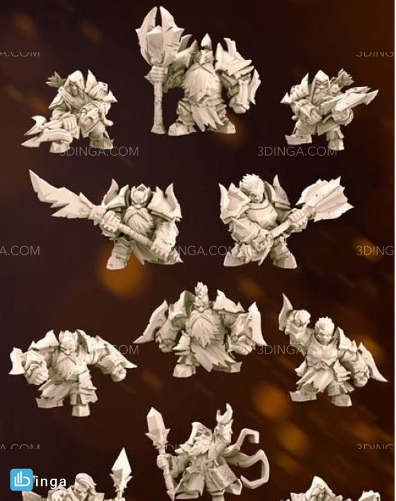 مجموعه کاراکترهای تخیلی جنگجو برای چاپ سه بعدی