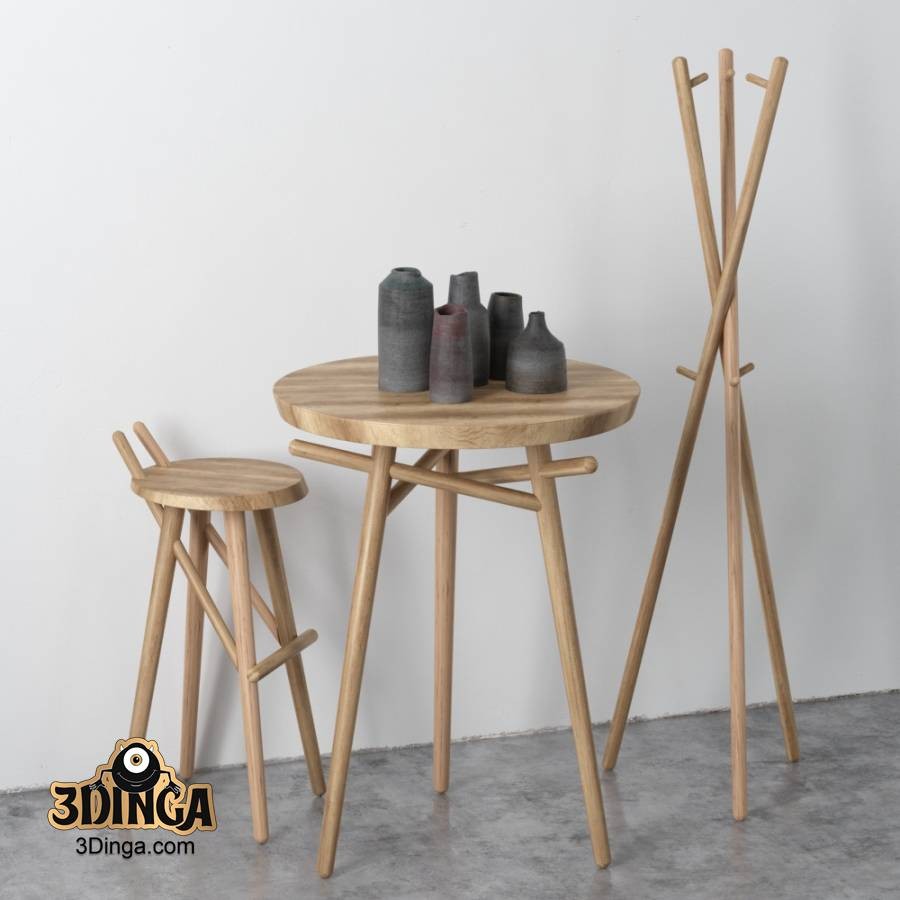 میزچوبی + وسایل تزیینی