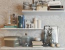 قفسه کتاب + وسایل تزیینی