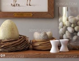 تابلو دیواری + مجموعه تزیینی به شکل شتر مرغ