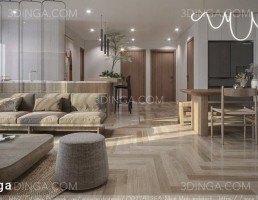 صحنه داخلی آپارتمان سبک مدرن
