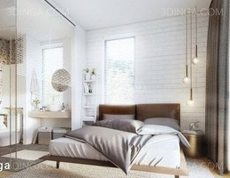 صحنه داخلی اتاق خواب سبک مدرن