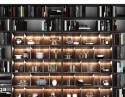 قفسه کتاب + وسایل تزیینی