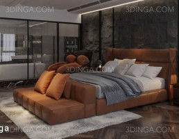 صحنه داخلی اتاق خواب سبک مدرن