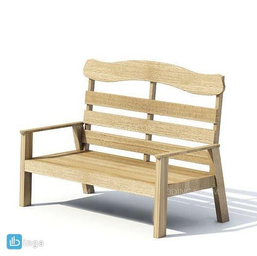 نیمکت چوبی حیاط