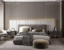 صحنه داخلی اتاق خواب سبک مدرن