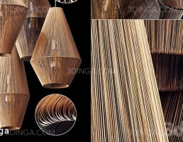 چراغ آویز حصیری
