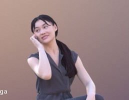 کاراکتر زن در حال فکر کردن