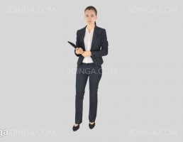 کاراکتر زن تاجر ایستاده