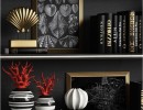 قفسه کتاب + وسایل تزیینی