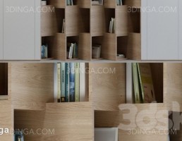 قفسه چوبی کتاب