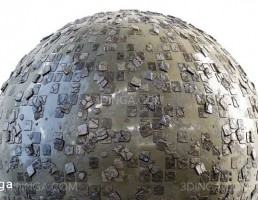 تکسچر پیاده رو آسیب دیده با آب