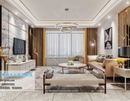 صحنه داخلی اتاق نشیمن سبک مدرن