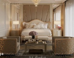 صحنه داخلی اتاق خواب سبک مدرن