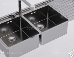 مدل سه بعدی سینک ظرفشویی