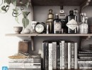 قفسه کتاب + وسایل تزیینی