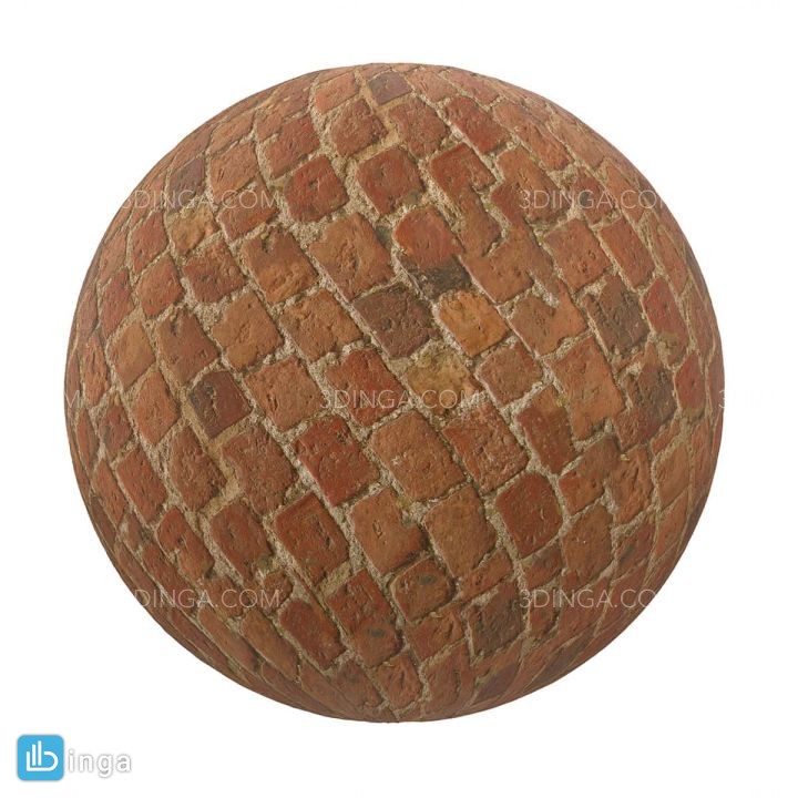 تکسچر سنگفرش آجری قرمز