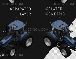 پرسوناژ ماشین تراکتور ایزومتریک مدرن