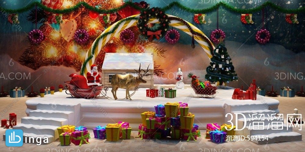 مدل سه بعدی صحنه کریسمس