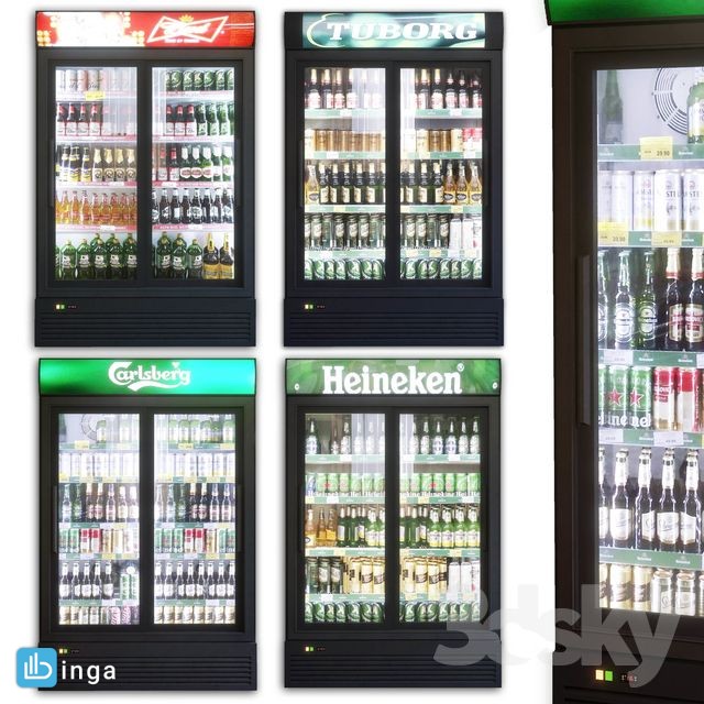 یخچال ویترینی فروشگاه + بطری نوشیدنی