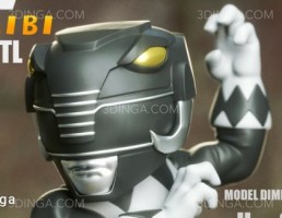 کاراکتر کارتونی Black Ranger Chibi برای چاپ سه بعدی
