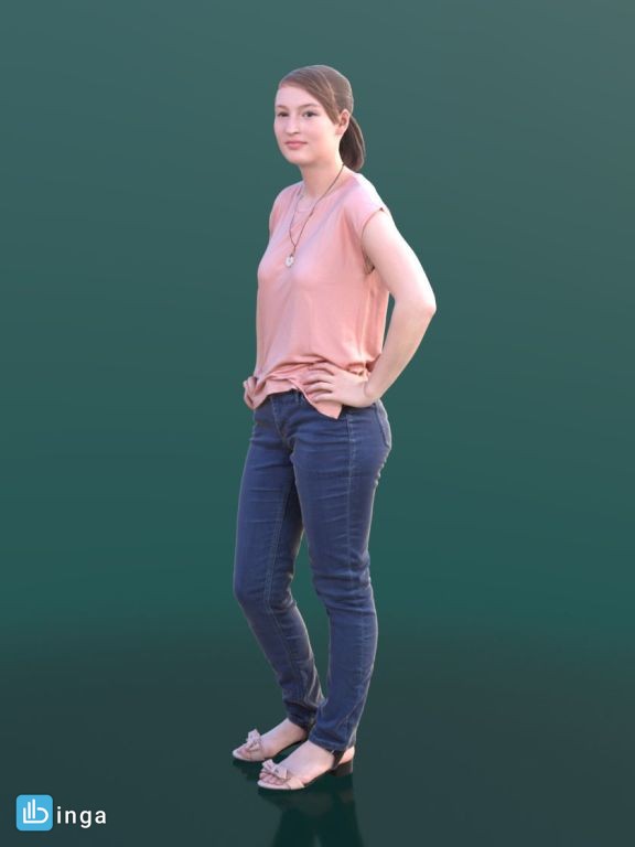 کاراکتر زن ژست گرفته