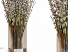 گل خشک اسطوخودوس درگلدان شیشه ای