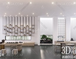 صحنه داخلی اتاق چای سبک چینی