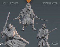 کاراکتر جنگجویان جادوگر بوشیدو برای چاپ سه بعدی