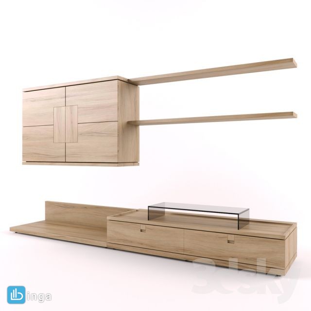 ست میز تلویزیون + باکس چوبی