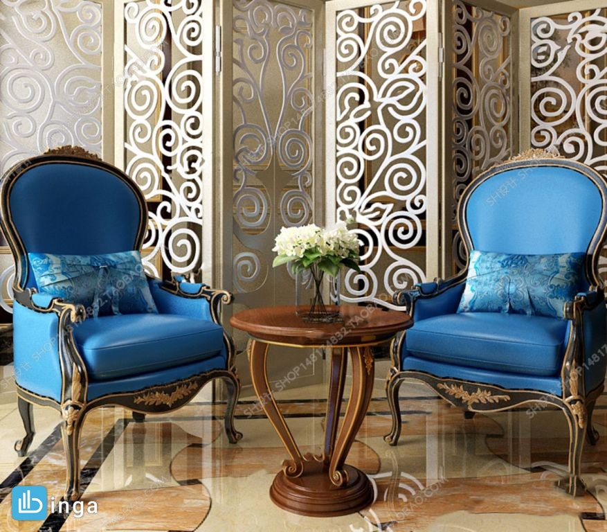 مبل چرمی کلاسیک + میز عسلی