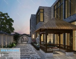 نمای بیرونی ساختمان سبک چینی