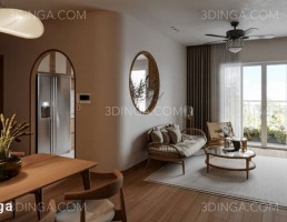 صحنه داخلی آپارتمان سبک مدرن