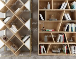 قفسه کتاب + وسایل تزیینی