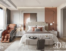 صحنه داخلی اتاق خواب مدرن