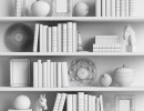 قفسه کتاب + وسایل تزیینی لوکس