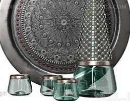 بطری و لیوان شیشه‎ای