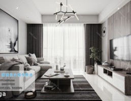 صحنه داخلی اتاق نشیمن سبک مدرن