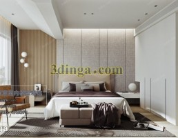 صحنه داخلی اتاق خواب مدرن
