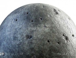 تکسچر دیوار بتنی با سوراخ گلوله