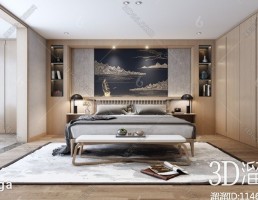 صحنه داخلی اتاق خواب سبک چینی