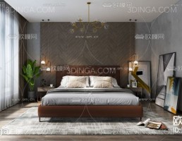 صحنه داخلی اتاق خواب سبک مدرن