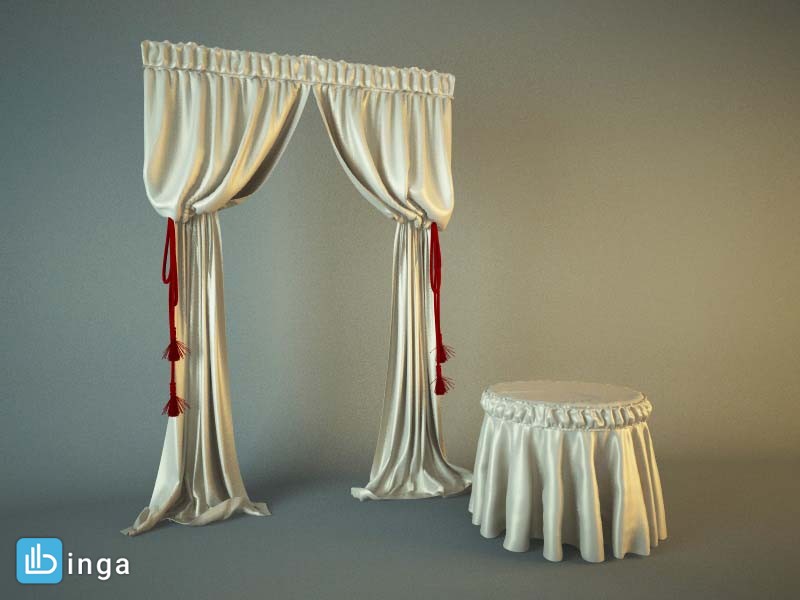 ست پرده و رومیزی میز غذا