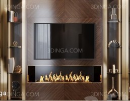 دکور چوبی تلویزیون مدرن