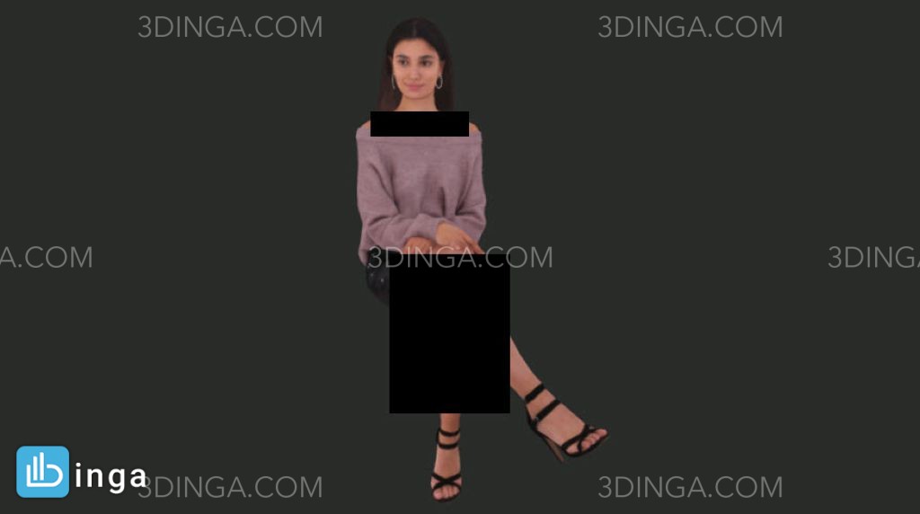 کاراکتر دختر نشسته