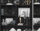 قفسه کتاب + وسایل تزیینی